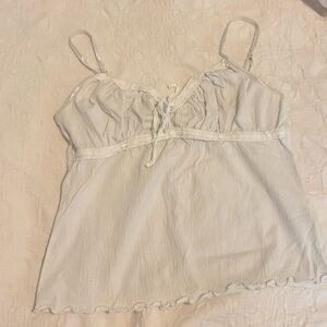 brandy melville tank with lacey/tie detail